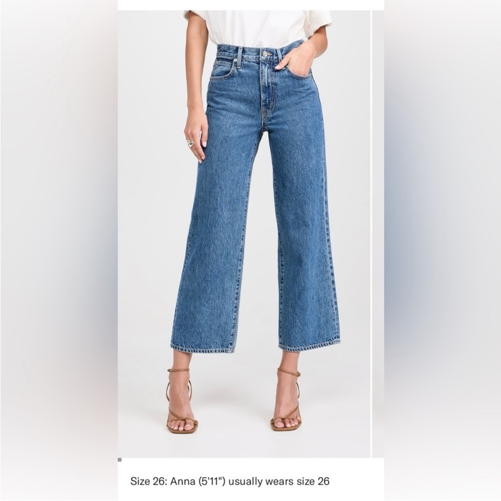 NWT SLVRLAKE $329 GRACE ANKLE WIDE LEG - HIGH RISE Jeans Size 29